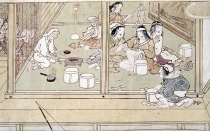Nacimiento en Japón. Pintura de 1329.